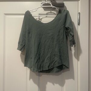 Maurices Sage Green Ribbed Scoop-Neck 3/4 Sleeve Tunic size xl